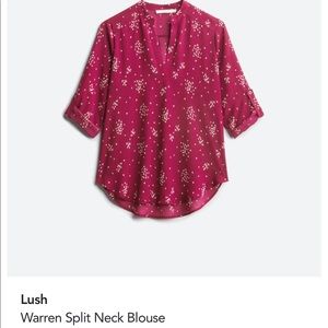 Lush Warren Split Neck Blouse